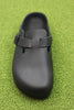 Birkenstock Women's Boston Exquisite Clog - Black Leather Top View