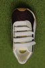 Women's H Street Strap Sneaker  - Brown/White Suede/Mesh Top View
