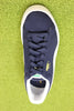 Unisex Suede Sneaker- Navy/White Leather Top View