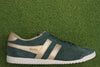 Women's Bullet Sneaker - Pearl/Evergreen Suede/Leather Side View