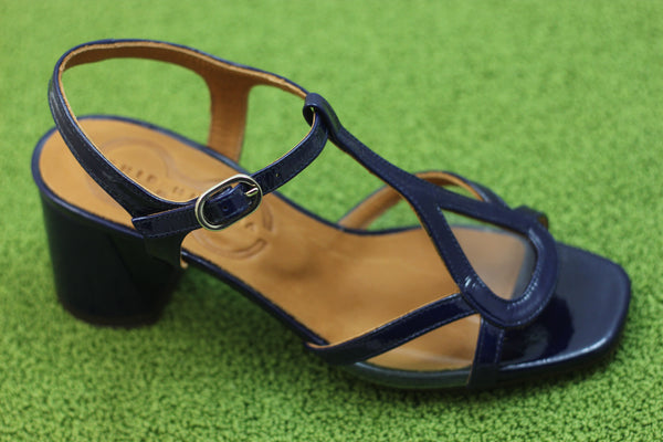 Women's Ryona Sandal - Navy Patent Leather Side Angle View