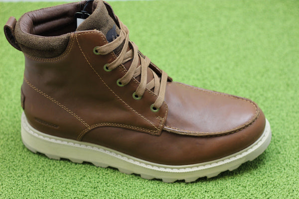 Mens Madson Moc Boot - Velvet Tan/Tobacco Leather Side Angle View