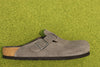 Men's Boston Clog - Charcoal Suede Side View
