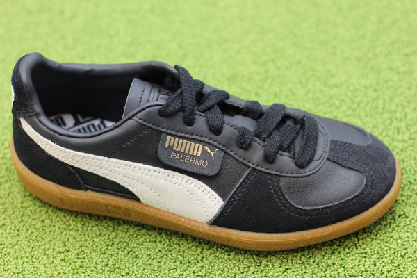 Women's Palermo Sneaker - Black/White leather Side Angle View