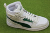 Puma Unisex RBD Game Sneaker - White/Green Leather Side Angle View