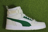Puma Unisex RBD Game Sneaker - White/Green Leather Side View