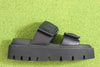 Lofina Women's 3484 Sandal - Black Leather Side View