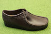 Men's Wallabee - Black/Brown Leather Side Angle View