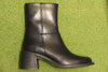 Womens Vega Zip Boot - Black Leather Side View