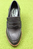 Kork Ease Women's Modeste Heel Loafer - Black Leather Top View