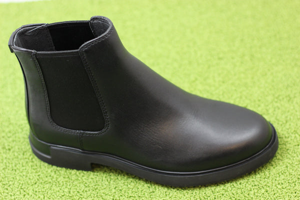 Womens Iman Chelsea Boot - Black Leather Side Angle View
