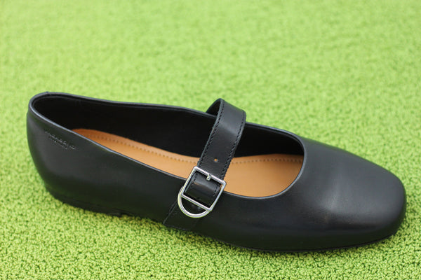Womens Jolin Mary Jane - Black Leather Side Angle View