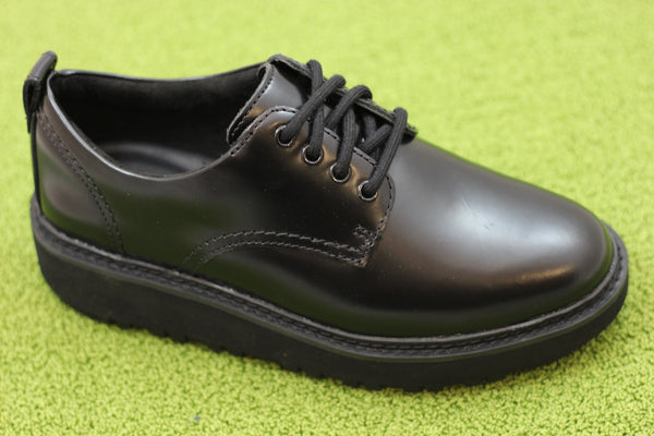 Women's Orianna Up Oxford - Black Leather Side Angle View
