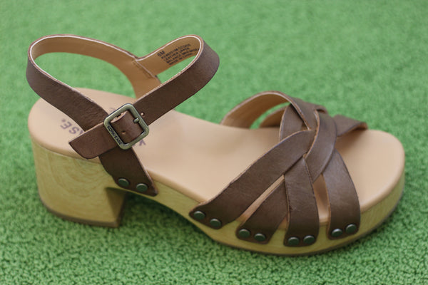 Kork Ease Women's Ester Sandal - Brown Leather Side Angle View