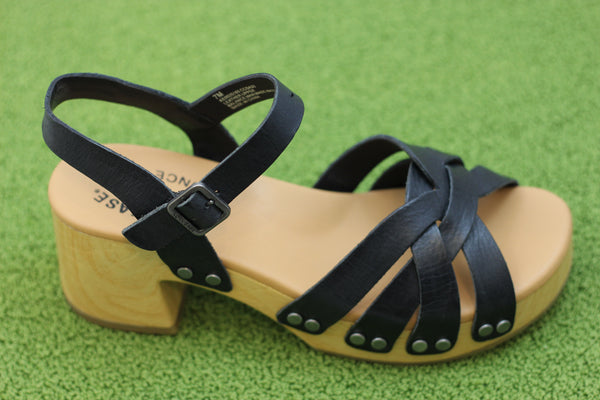 Kork Ease Women's Ester Sandal - Black Leather Side Angle View