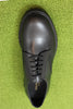 Mens Stanley Derby Oxford - Black Leather Top View