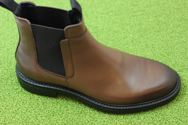 Mens Stanley Chelsea Boot - Brown Leather Side Angle View