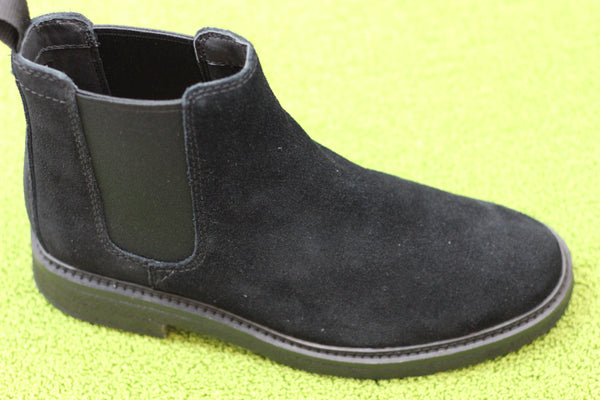 Men's Clarkdale Easy Boot - Black Suede Side Angle View