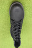 Mens Madson Field Boot - Black Leather/Canvas Top View