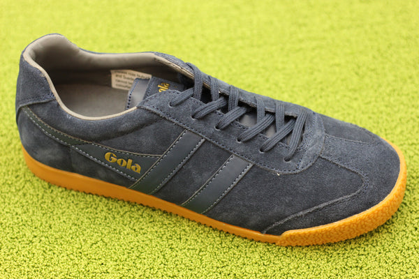 Men's Harrier Sneaker - Navy/Moonlight Suede/Leather Side Angle View
