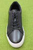 Mens Paul Sneaker - Black Leather Top View