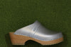 Maguba Women's Berkeley Clog - Silver Leather Side View