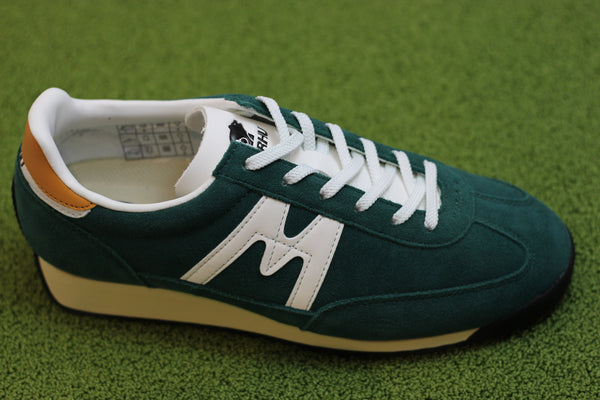 Unisex Mestari Sneaker - Posey Green/White Suede/Leather Side Angle View