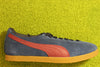 Unisex Brasil Sneaker - Blue/Burgundy Suede/Leather Side View