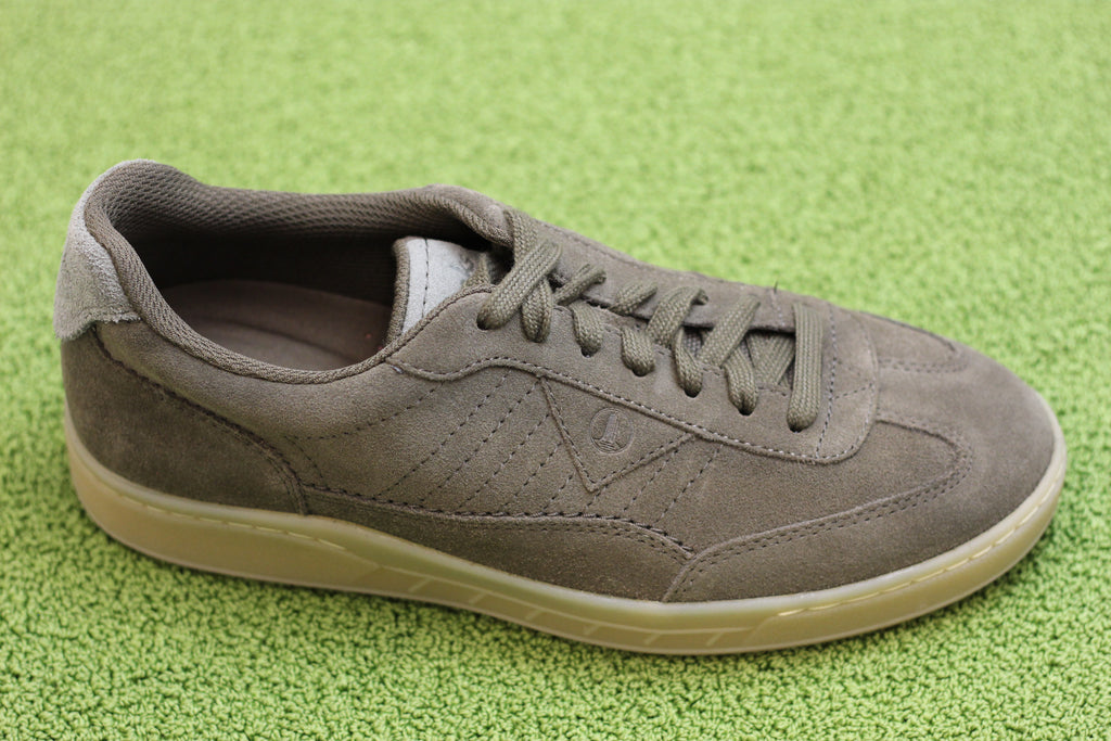 Men's Rally Ace Sneaker -  Khaki Suede Side Angle View