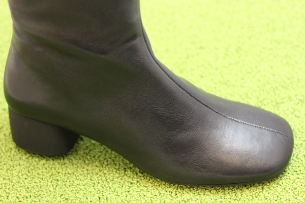 Women's Livia Tall Boot - Black Leather Side Angle View