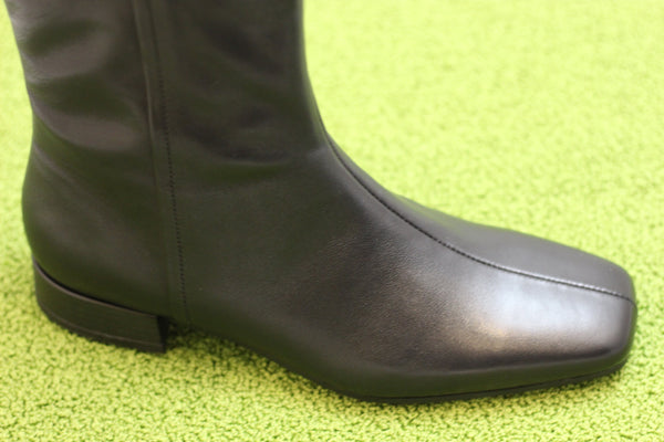 Women's Mona Zip Boot - Black Leather Side Angle View