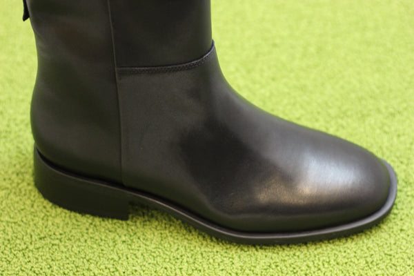 Womens Sheila Zip Boot - Black Leather Side Angle View