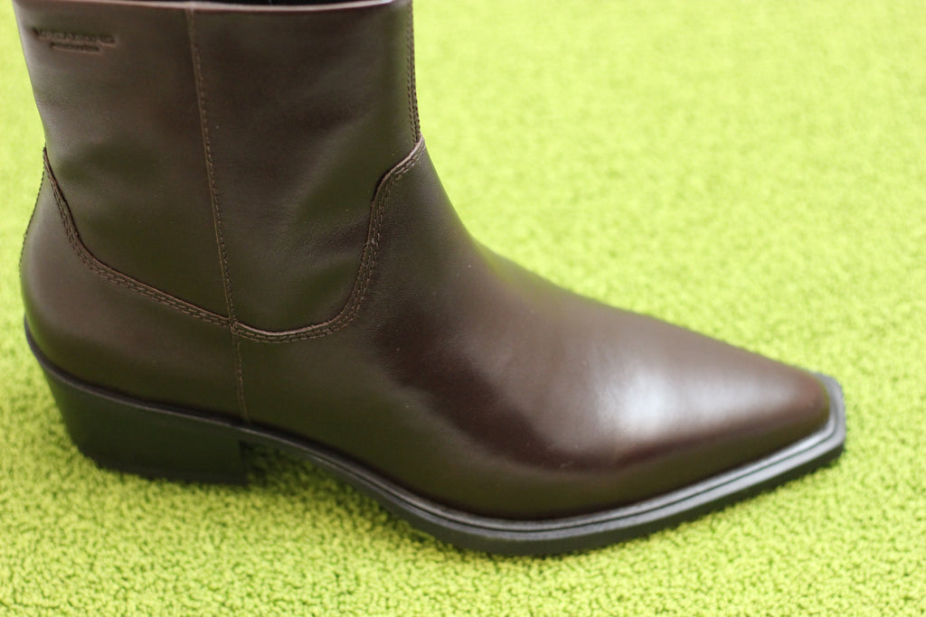 Women's Kelsey Zip Boot - Chocolate Leather Side Angle View