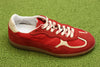 Womens Rife Sheen Sneaker- Red Suede/Nylon Side Angle View