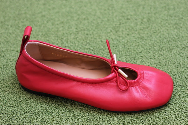 Womens Rosalind Ballet - Red Leather Side Angle view