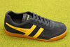 Men's Harrier Sneaker - Navy/Pollen Suede/Leather Side Angle View