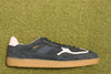 Womens Rife Sneaker- Green Suede/Leather Side View