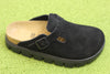 Women's Boston Chunky Clog - Black Suede Side View