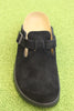 Women's Boston Chunky Clog - Black Suede Front View