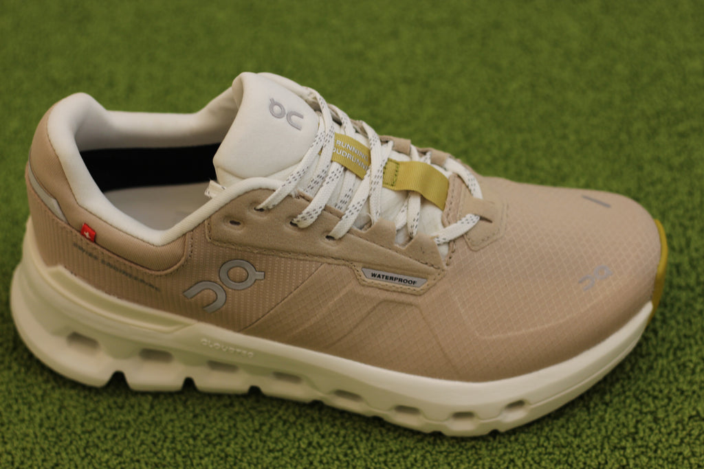 Womens Cloudrunner2 Waterproof Sneaker - Sand/Dew Recycled Polyester Side View