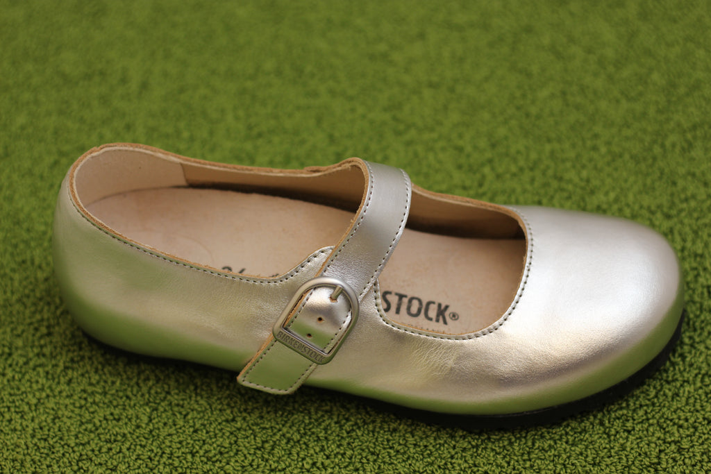 Women's Santa Clarita Maryjane - Silver Leather Side Angle View 