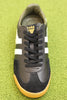 Men's Europa Sneaker - Black/Off White Leather/Suede Front View 