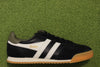 Men's Europa Sneaker - Black/Off White Leather/Suede Side View