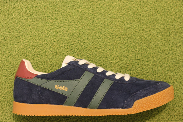 Men's Elan Sneaker - Navy/Sage Suede/Lthr Side View