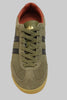Men's Torpedo Sneaker - Khaki/Black/Rust Suede/Leather Top View