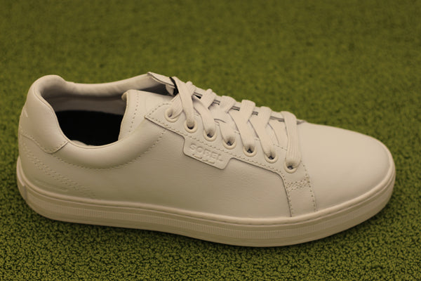 Mens Cyprus WP Sneaker - White Leather Side Angle View