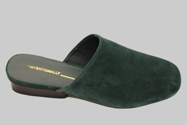 Women's Touch Mule - Emerald Suede Side Angle View