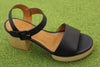 Women's Riviera Sandal - Black Leather Side Angle View