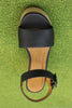 Women's Riviera Sandal - Black Leather Top View