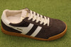 Women's Elan Sneaker - Mocha/White Suede/Leather Side Angle View